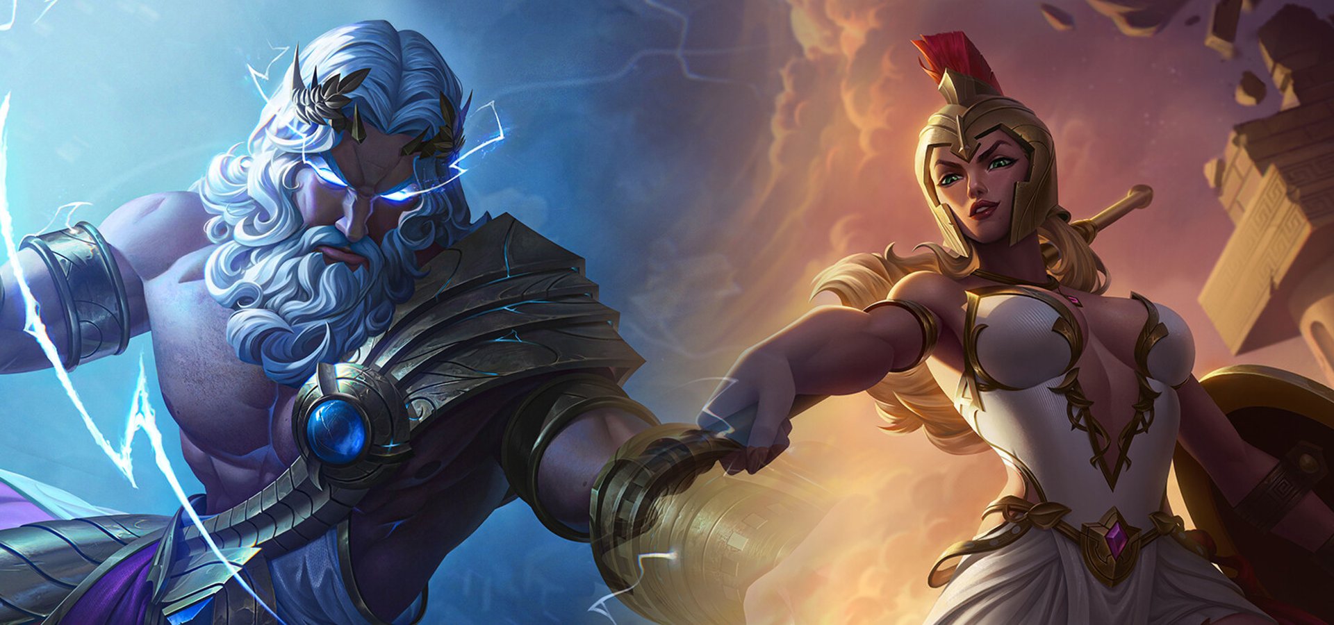 Hintergrundbild eines Casino-Slots mit griechischer Mythologie-Thematik