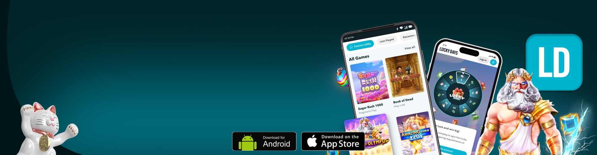 Try your luck on the go
with our Mobile App!