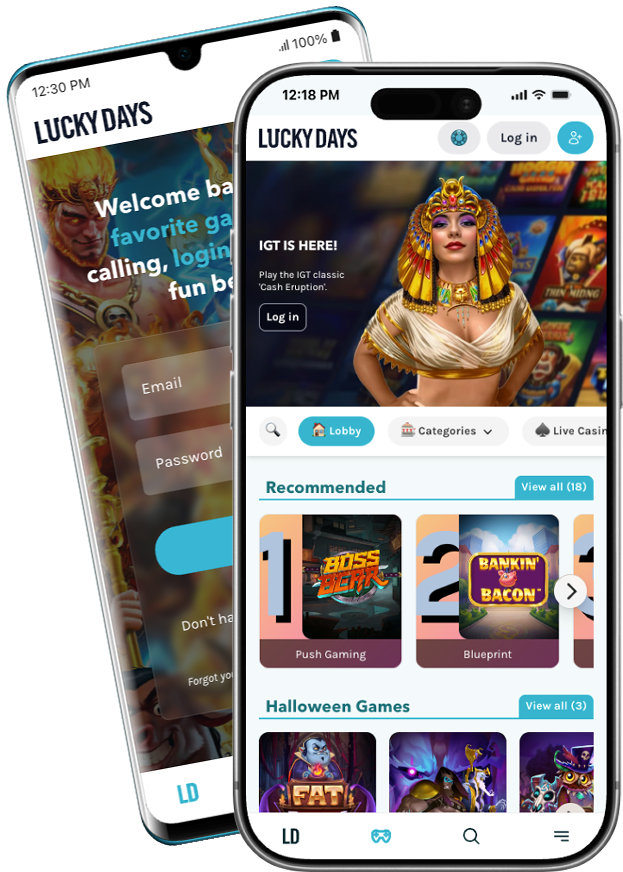 Lucky Days Canada mobile casino app displayed on smartphones